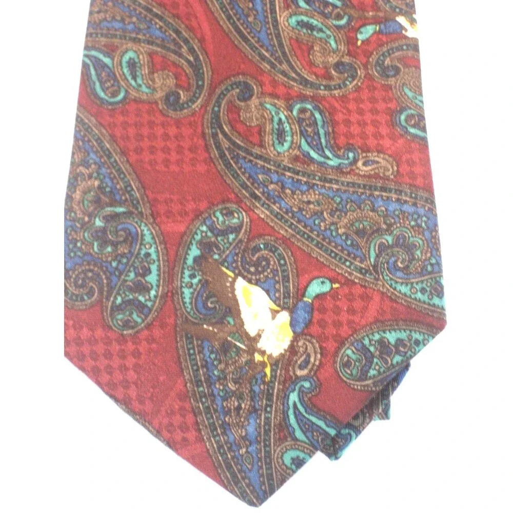 Waterfowl 100% Microfibre Abstract Design w Rising Mallards Necktie